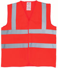 A Yoko-branded safety vest in bright orange, featuring reflective gray stripes on the front, model YK016.