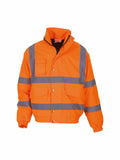 Yoko's YK043 is a bright orange high-visibility jacket featuring gray reflective stripes and multiple pockets.