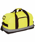A large yellow Yoko YK151 with black straps and a gray bottom stripe, featuring a side pocket and reinforced handles.