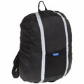 A Yoko YK152 backpack in black featuring gray vertical stripes and a front mesh pocket.