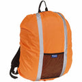 The Yoko YK152 features an orange backpack cover with reflective silver stripes, a black mesh pocket, and a carrying handle at the top.
