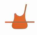 An orange Yoko YK180 apron with gray trim and straps, displayed flat against a white background.