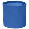 The Yoko YK201 is a blue, cylindrical fabric pot featuring visible stitching, designed for planting.