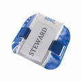 A blue and transparent Yoko YK202 holder showcasing a card with "STEWARD" printed on it.