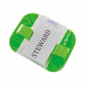 Green Yoko YK202 rectangular badge holder featuring a card displaying the word "STEWARD.