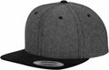 Flexfit By Yupoong's YP009 is a grey snapback hat featuring a black brim and a brand label on the front.