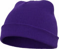A YP013 beanie by Flexfit By Yupoong, featuring a purple knit design with a folded brim.