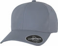 A YP028 baseball cap from Flexfit By Yupoong, in gray, featuring a curved brim and a brand logo sticker on the front. The cap is set against a simple white background.
