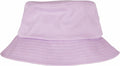 The YP039 bucket hat from Flexfit by Yupoong, featuring a pastel purple color and visible stitching on the brim, is displayed against a plain white background.