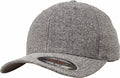 Flexfit By Yupoong's YP044 is a gray textured baseball cap featuring a curved brim and a front sticker.
