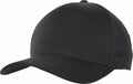 Flexfit By Yupoong YP063 baseball cap featuring a mesh back panel and curved visor in black.
