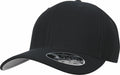 Flexfit By Yupoong's YP064 is a black baseball cap featuring a sticker on the brim with text and graphics.