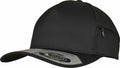 Flexfit By Yupoong's YP065 is a black baseball cap featuring a curved brim and a small zippered pocket on the side.