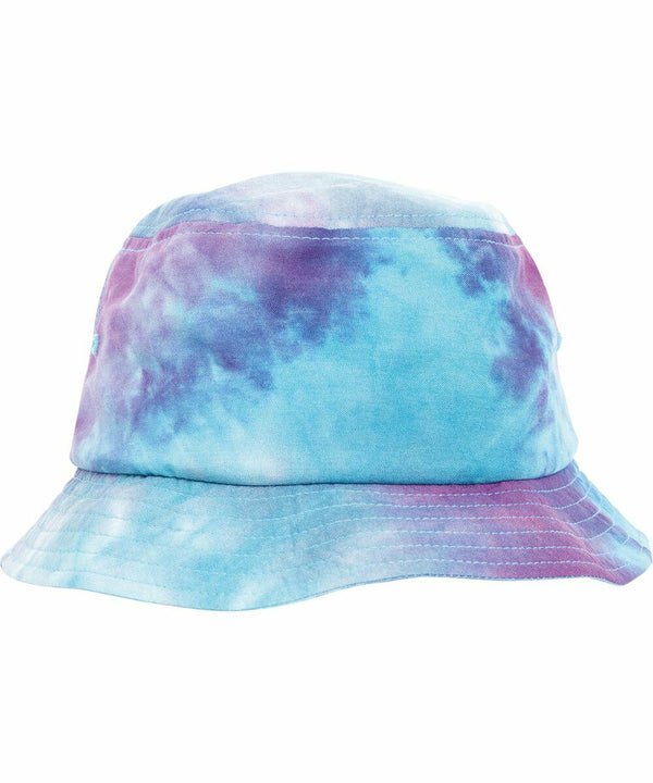 A Flexfit By Yupoong YP073 with swirls of blue, purple, and white.