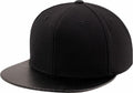 The YP079 by Flexfit By Yupoong is a black baseball cap featuring a flat brim and textured pattern.