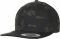 Flexfit By Yupoong's YP083 features a black & grey camouflage design, flat brim, and adjustable back.