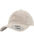 Light gray YP102 baseball cap by Flexfit By Yupoong, featuring a curved brim and a sticker on the front.