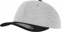 Flexfit By Yupoong's YP133 cap in gray with a black brim, viewed from the side.