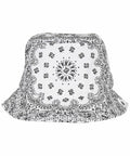 A Flexfit By Yupoong YP140 with an intricate black paisley floral pattern covering its entire surface.