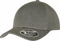 A YP153 baseball cap by Flexfit By Yupoong, featuring a gray color, rounded bill, and a visible logo sticker on the brim.