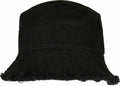 Flexfit By Yupoong's YP165 bucket hat in black featuring frayed edges.