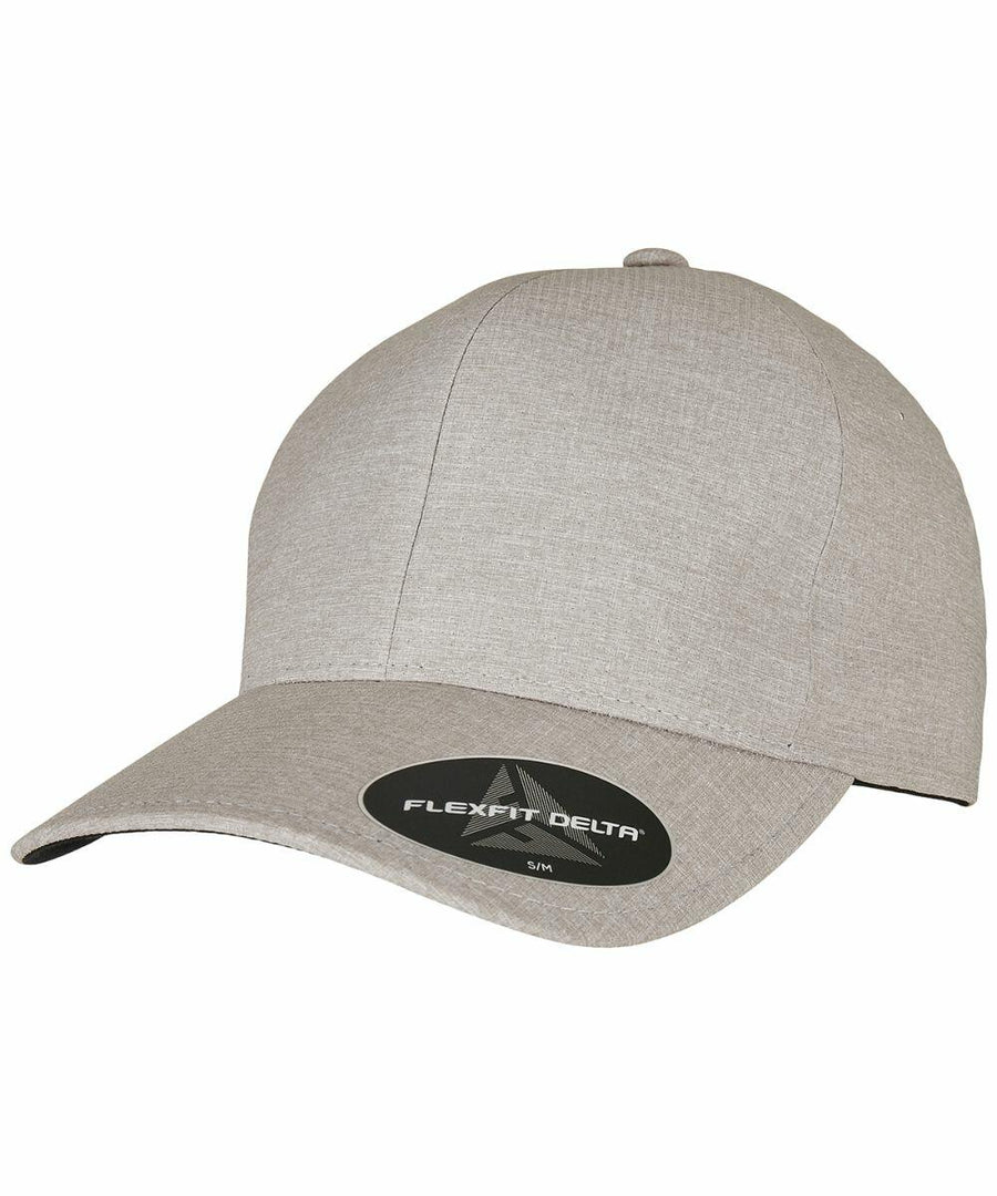 A light gray Flexfit By Yupoong YP178 baseball cap with a slightly curved brim.