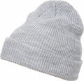 Flexfit By Yupoong's YP193 is a gray knitted beanie featuring a folded brim, shown against a white background.