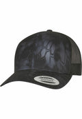 Flexfit By Yupoong's YP234 is a black snapback cap featuring a textured front design and a mesh back.