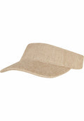 A Flexfit By Yupoong YP246 features a textured pattern in beige and includes an adjustable strap.